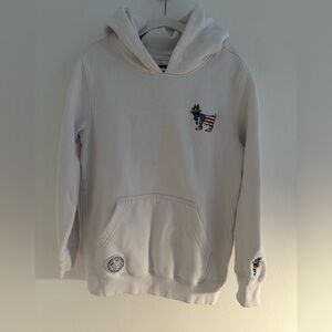 Goat USA Kids White Hoodie with Embroidered Logo